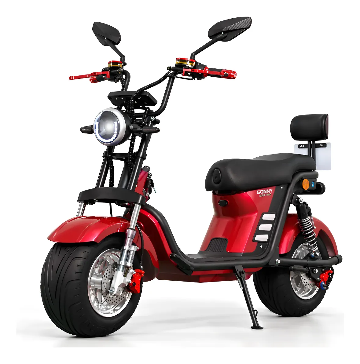 Scooter X13 Bicicleta Elétrica 1000w Chopper Moto Sem Cnh Vermelho