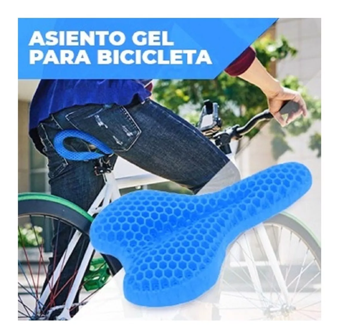 Comprar Puntos Silicona Transpirable Suave Ciclismo Bicicleta Sillín Gel  Cojín Cojín Funda de asiento
