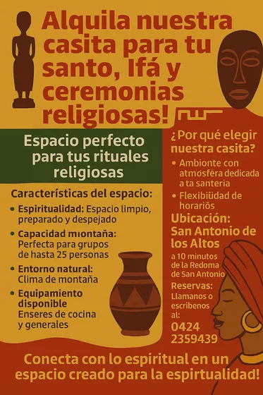 Alquiler De Casa Para Eventos Religiosos Ifa, Santo Etc