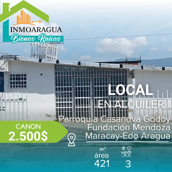 Oportunidad Local Alquiler/fundación Mendoza Maracay/pg1112