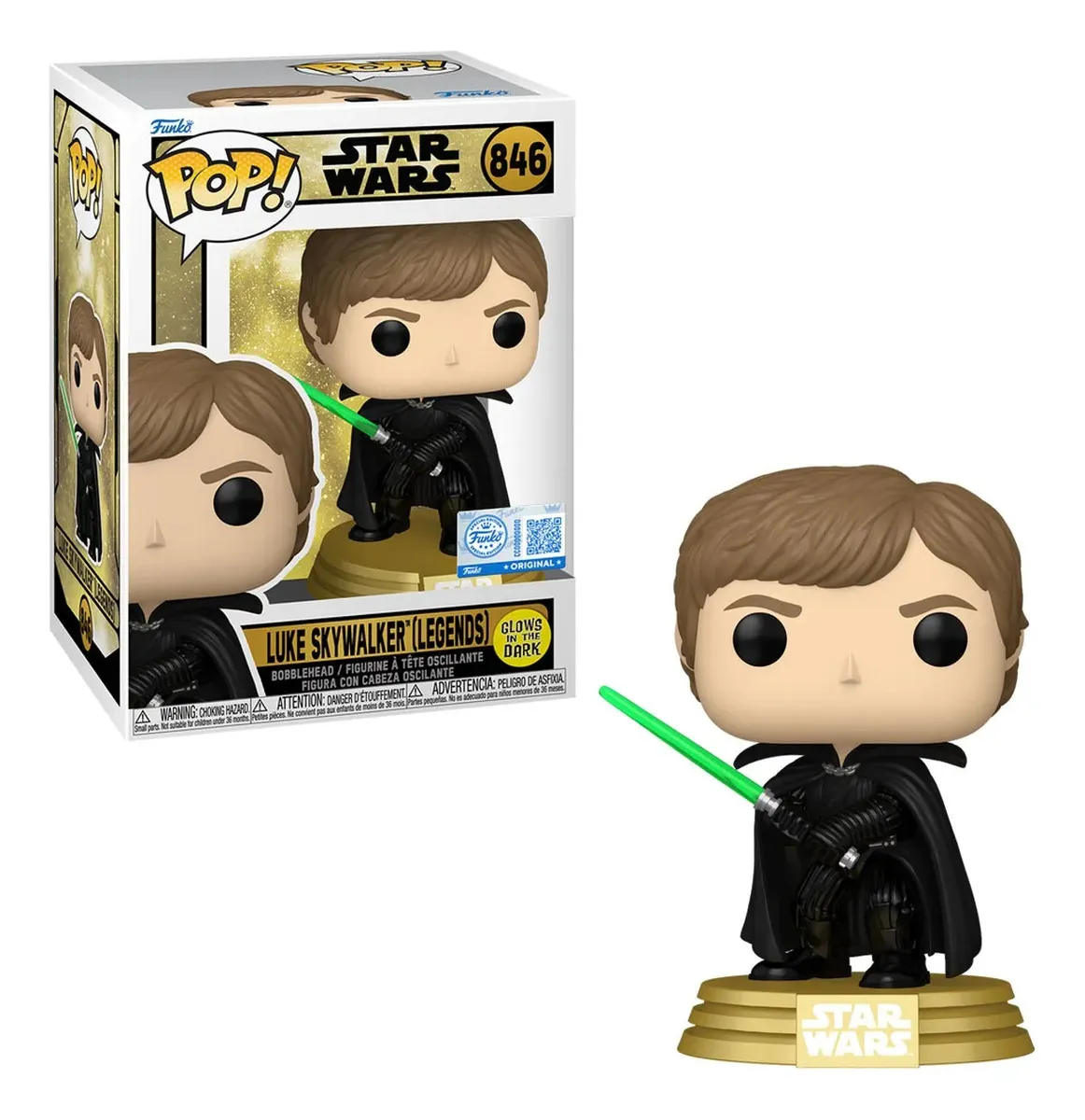 Funko Pop Star Wars 846 Luke Skywalker Legends Glows
