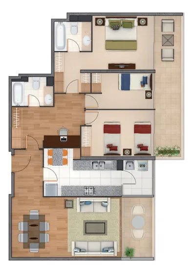 Departamento En Arriendo 3d2b/2e1b Las Condes