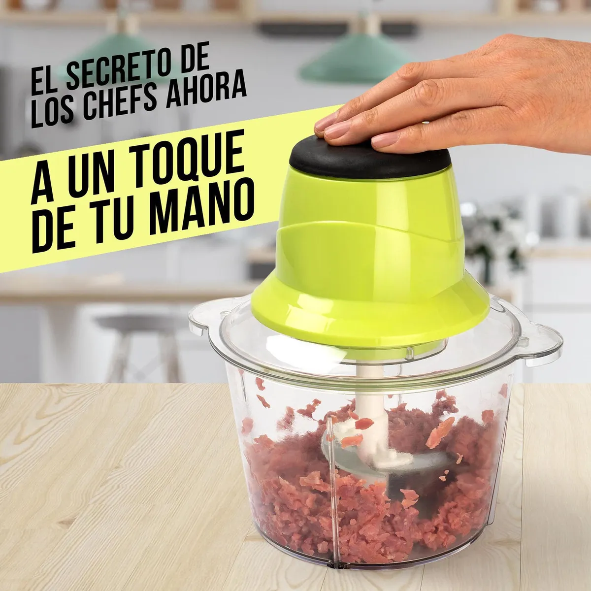 Picatodo Eléctrico Triturador Alimentos Carne Verdura Frutas Color Verde 120v