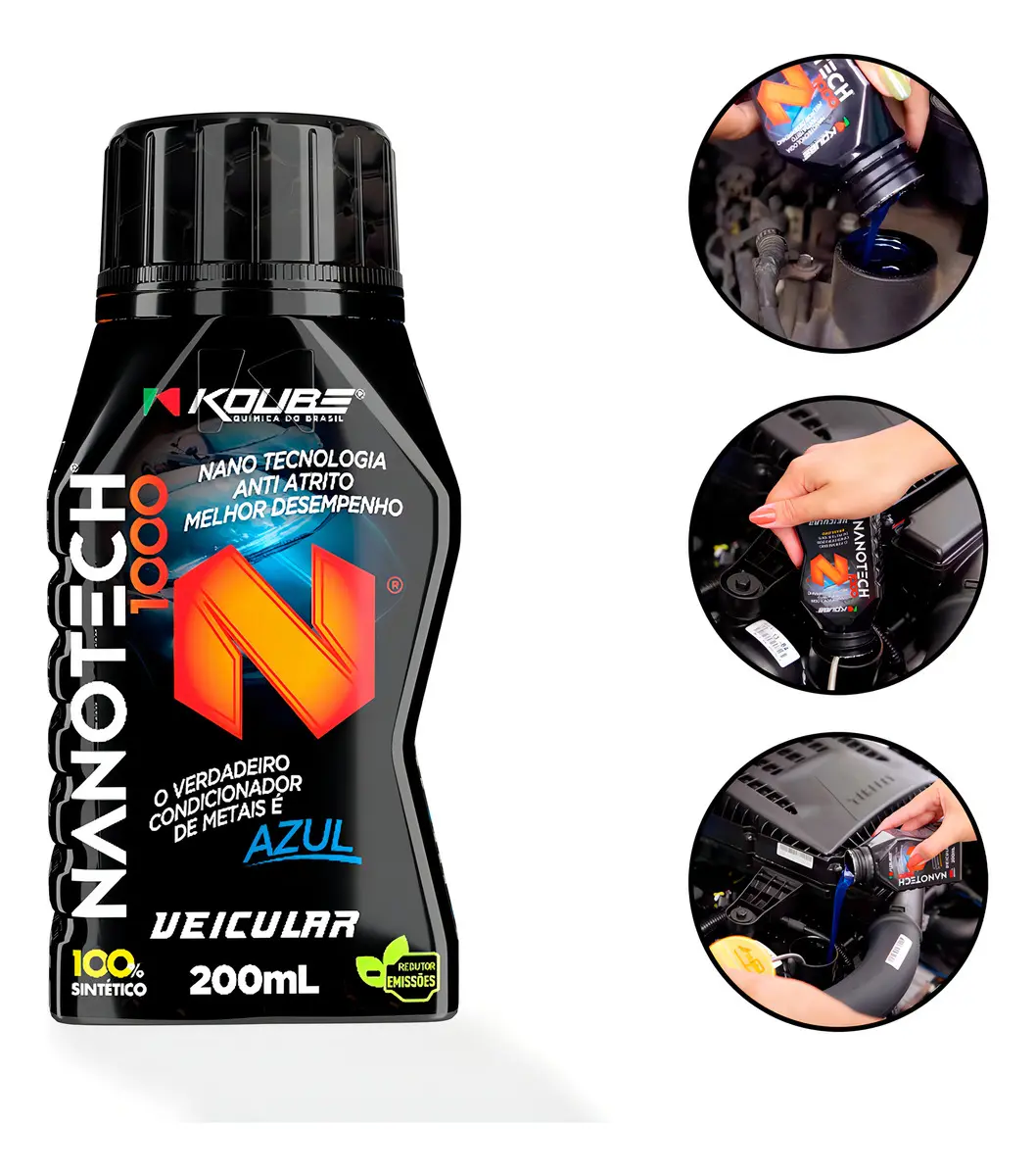 Aditivo Lubrificante Koube Nanotech 1000 Condicionador Metais 200ml