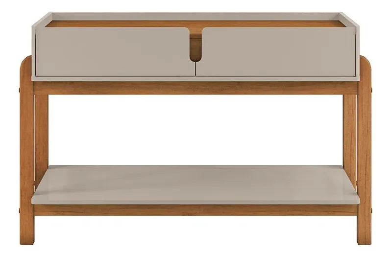 Aparador Buffet Lizz Com 2 Gavetas E Pés De Madeira Maciça - Imagem 2