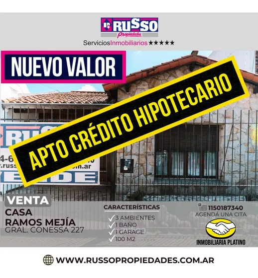 Venta Casa 3 Ambientes Ramos Mejia