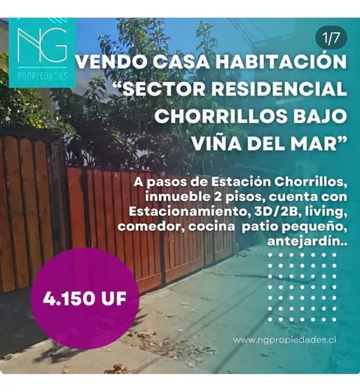 Excelente Casa En Venta, Sector Chorrillos Bajo.