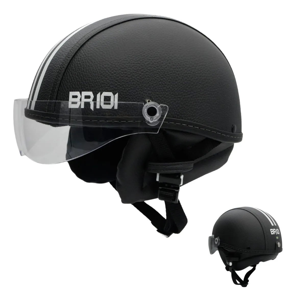 Capacete Coquinho Scooter Bike Elétrica Viseira Cristal — foto 1