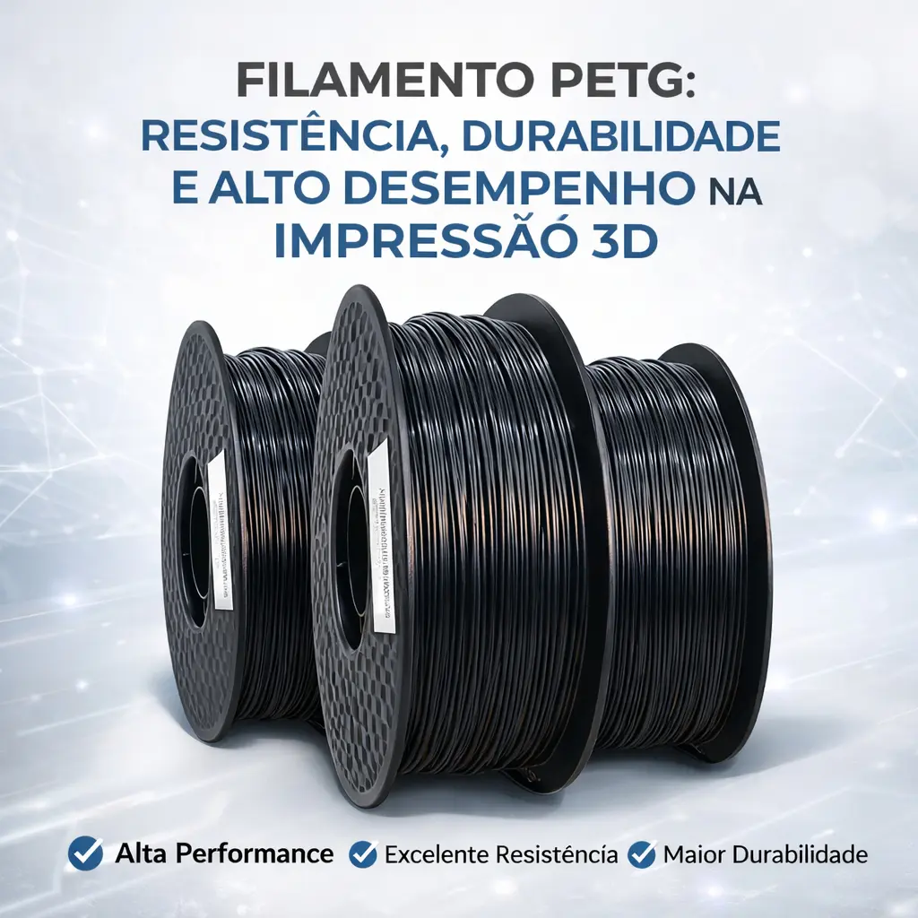 Filamento De Impressora 3d Petg 1,75mm 1kg Masterprint Preto
