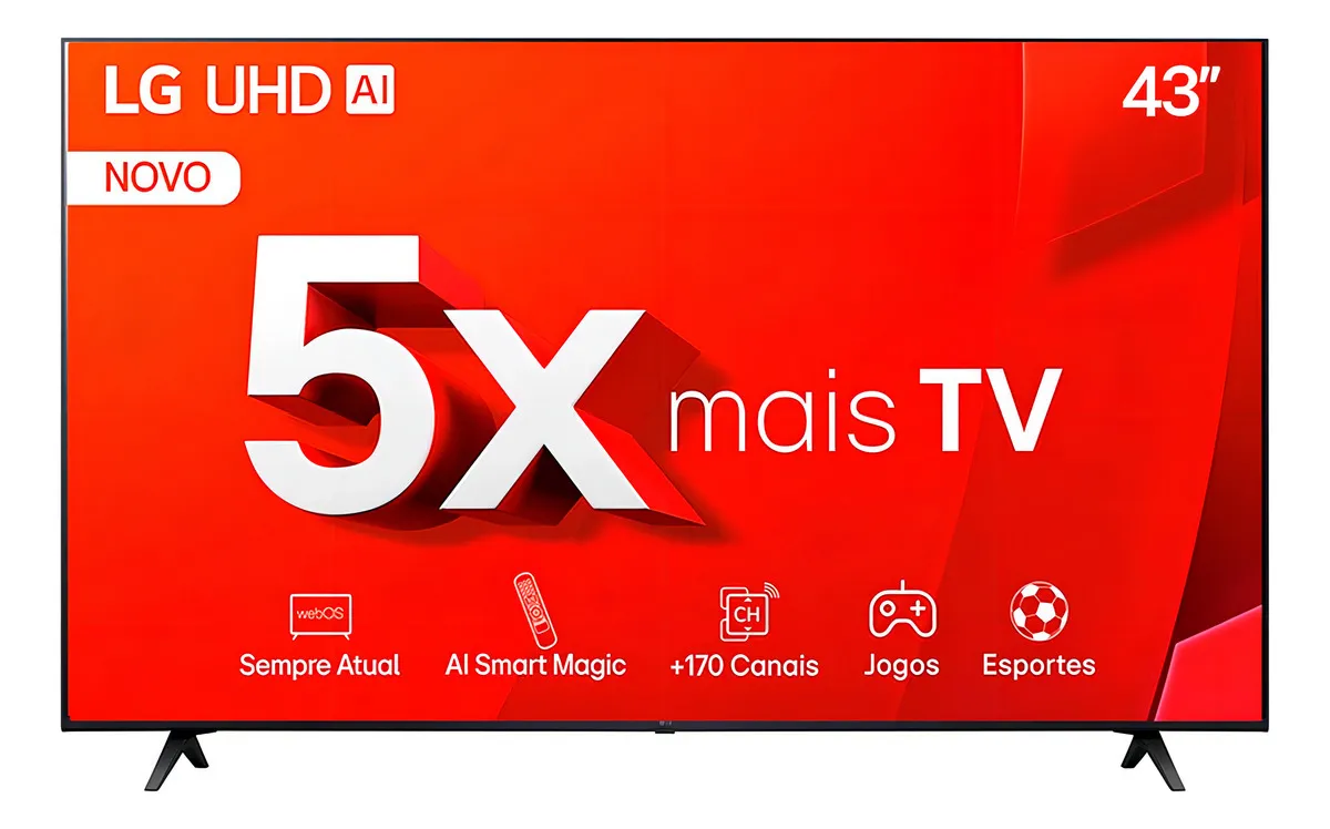 Smart Tv De 43 LG Tu801c 43tu801c0sa Com Tela Led 4k – Preto