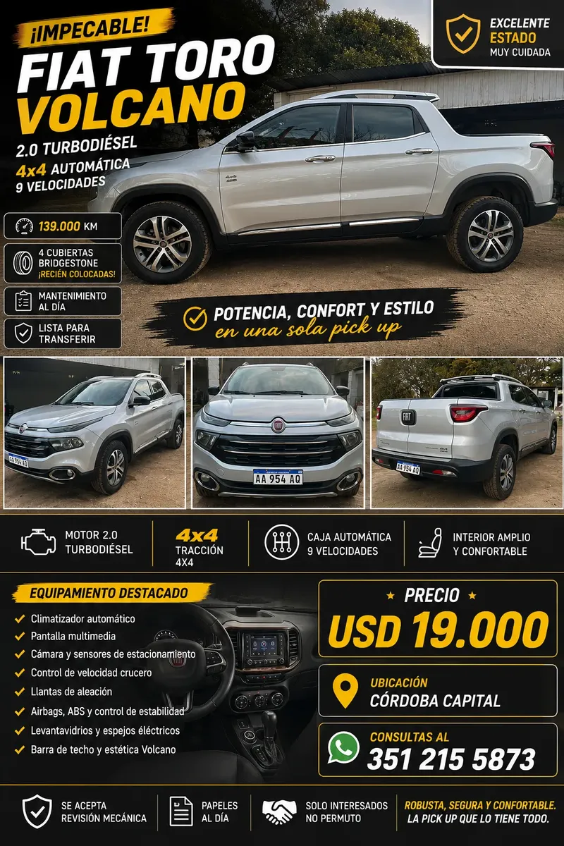 Fiat Toro 2.0 Volcano 4x4 At
