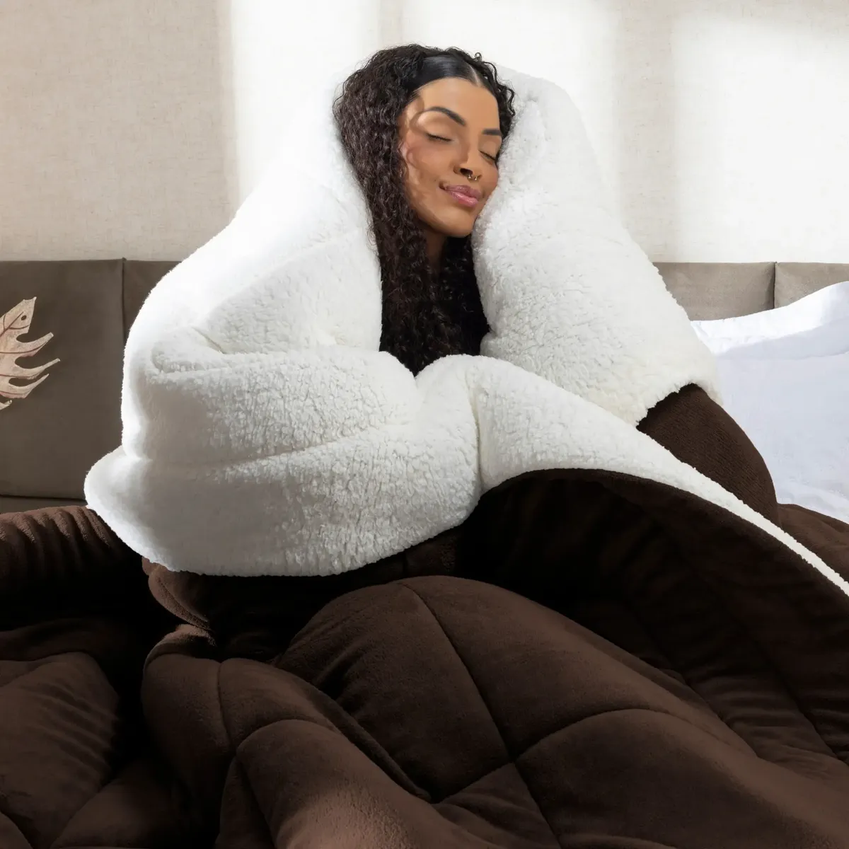 Edredom Casal Queen Manta Pele Lã Carneiro
