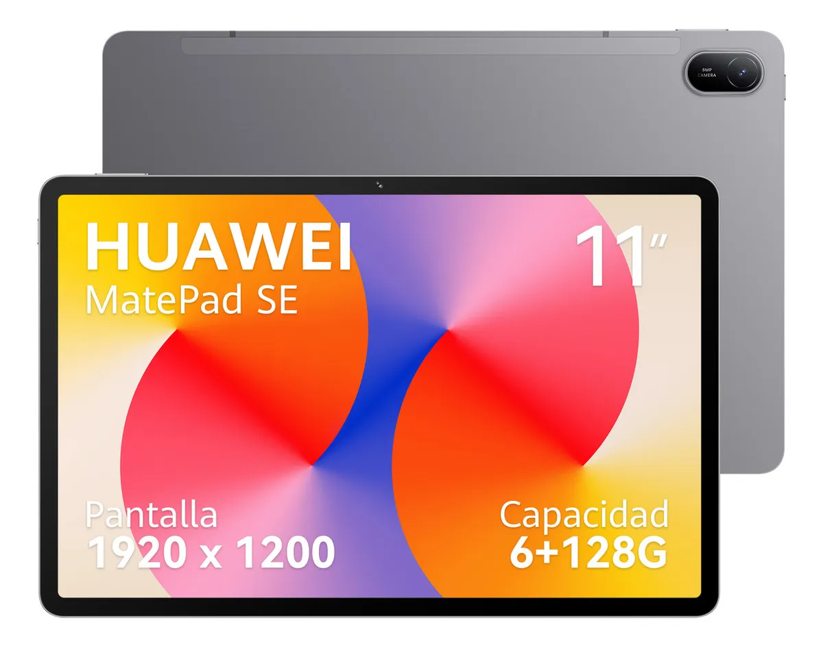 Tablet HUAWEI MatePad SE 11 cinza nebula com tela ligada