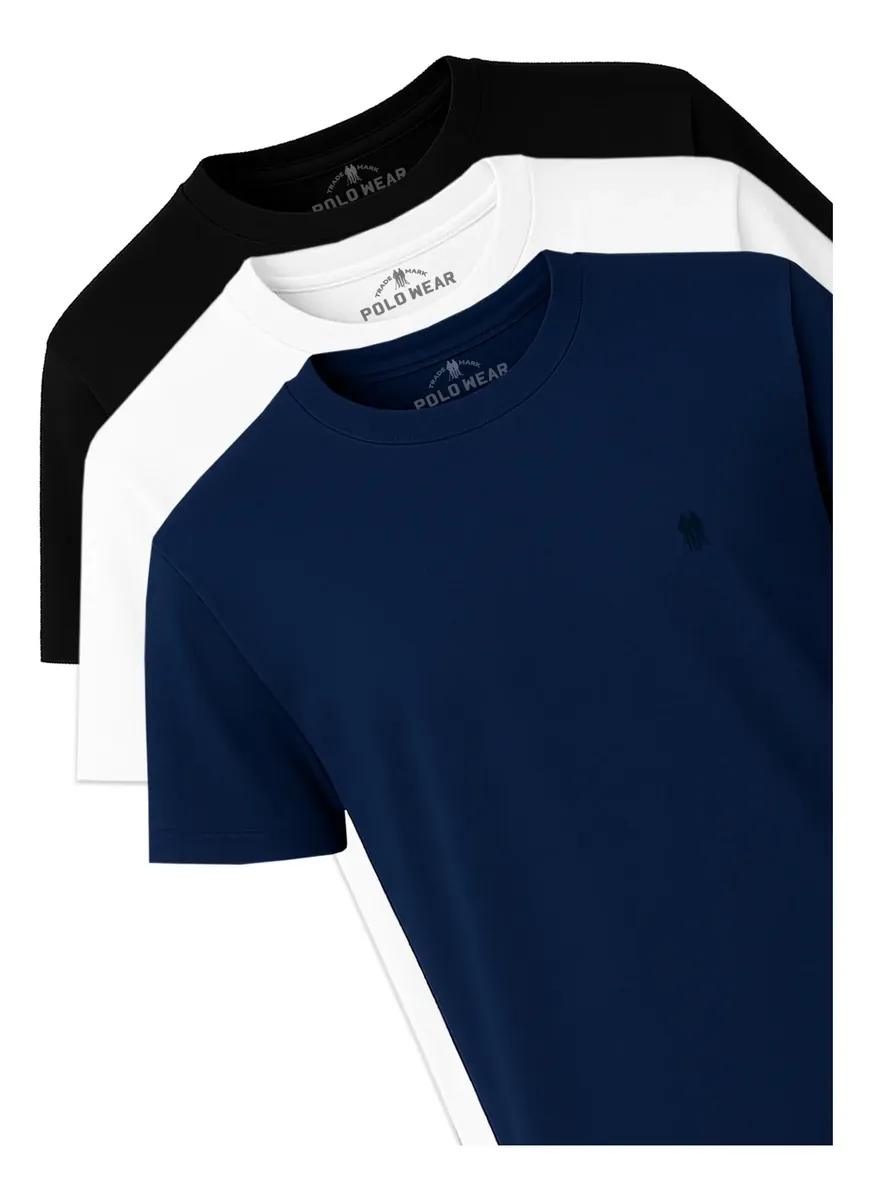 Kit 3 Camisetas Masculinas Polo Wear por R$87