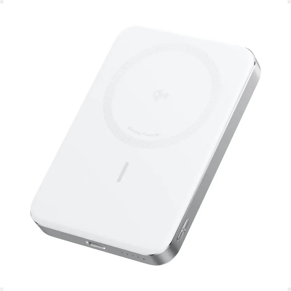 Carregador Portátil Indução 10000mAh Power Bank Anker MagGo Magnético MagSafe para Apple iPhone 17/16/15/14/13/12 Series, Bateria Externa Sem Fio Carga Rápida 15W, Ultra Slim Original Branco