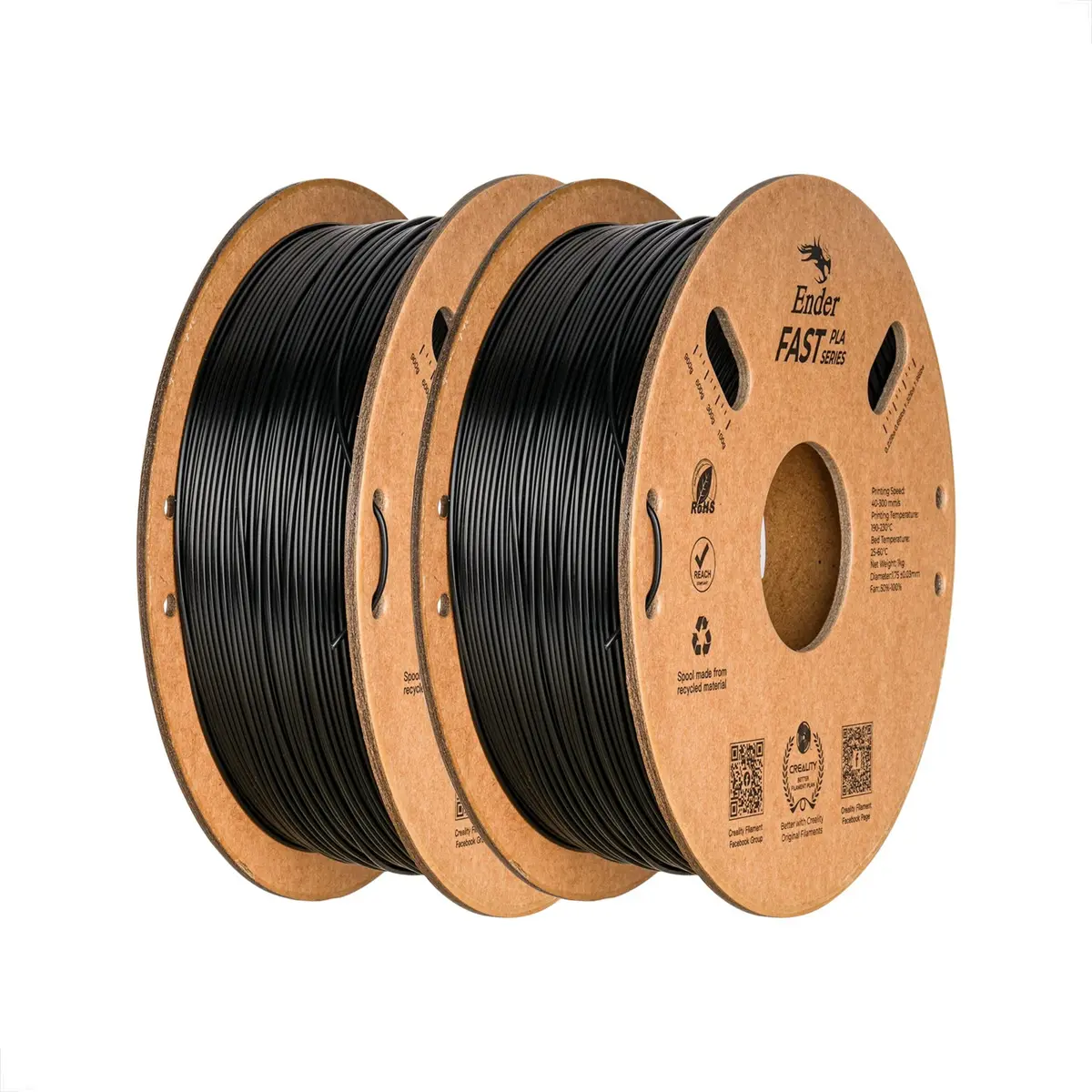 Creality Ender Fast PLA 1.75mm 2kg — Kit Preto + Preto