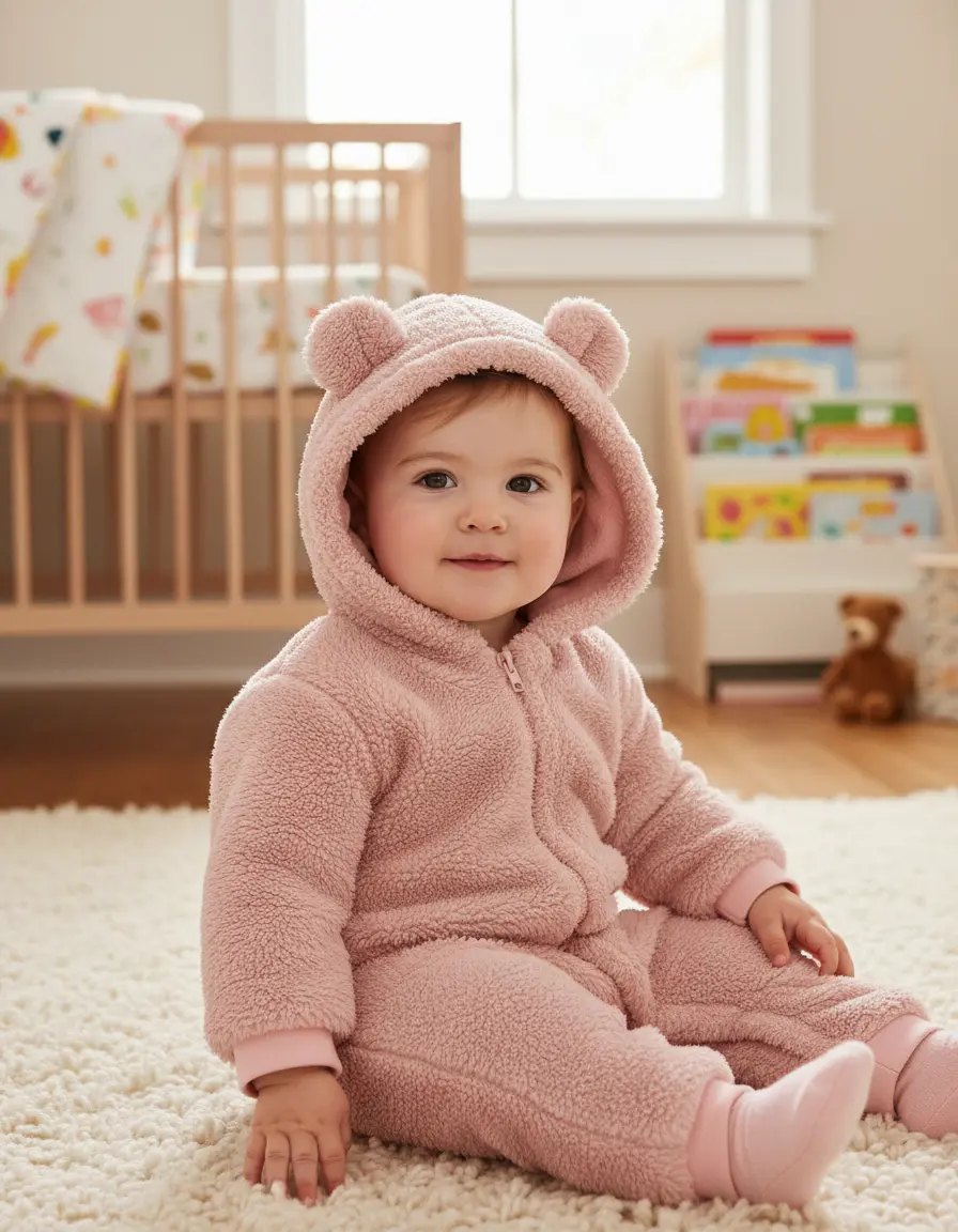 Macacão Teddy Carneiro - bebê vestindo