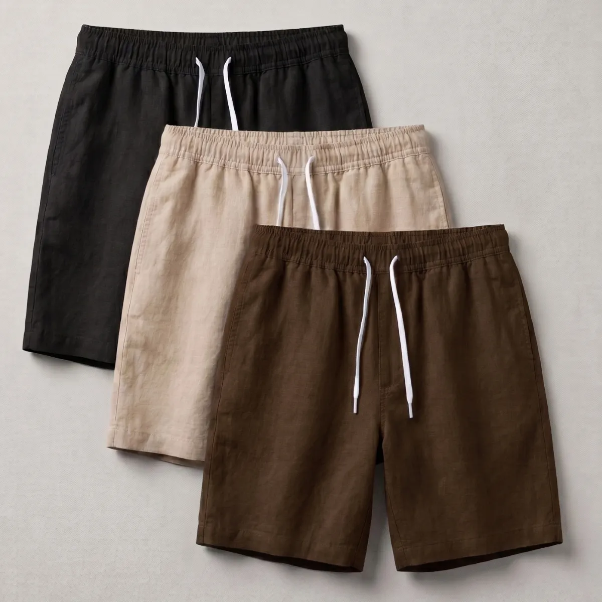 Kit 3 Short Mauricinho Linho Masculino Bermuda Verão Praia
