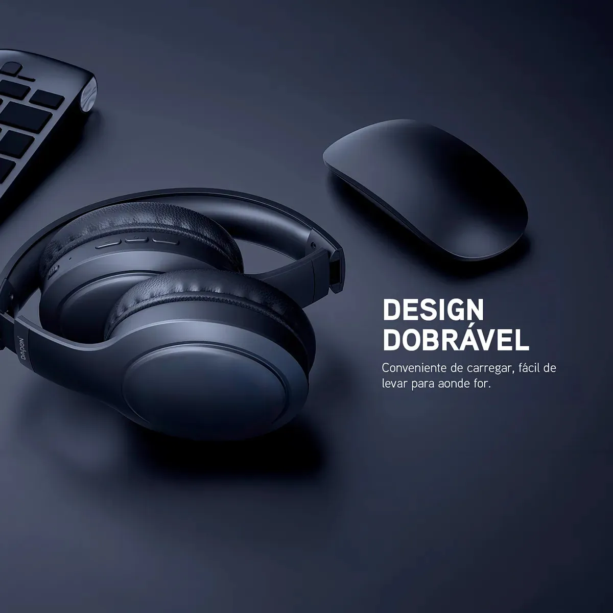 Fone De Ouvido Headphone Dapon H02d Bluetooth 5.1 Over-ear 22h Preto