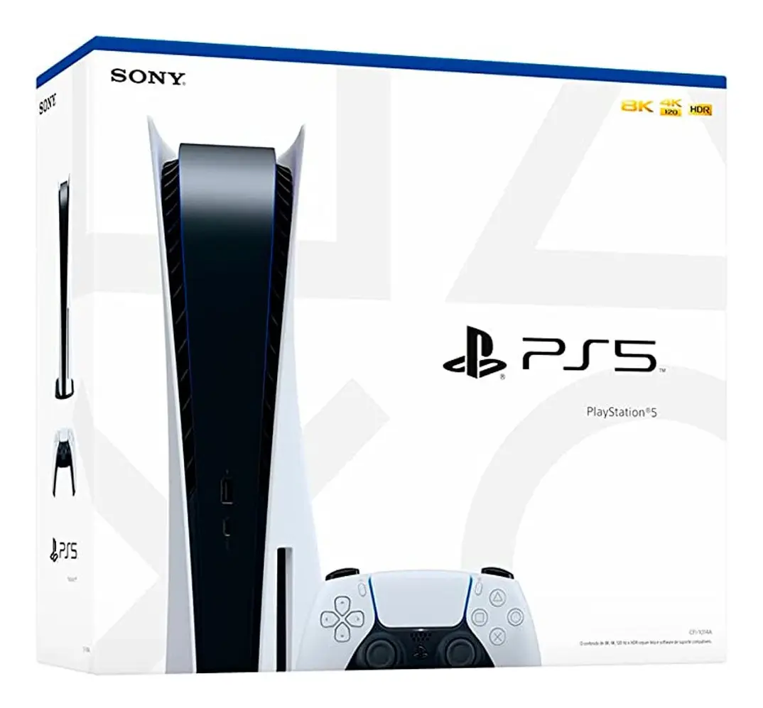 PlayStation 5 825GB padrão branco e preto — foto 3