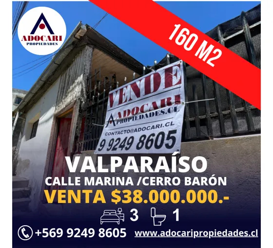 Valparaíso / Cerro Barón / Casa 3d 1b 