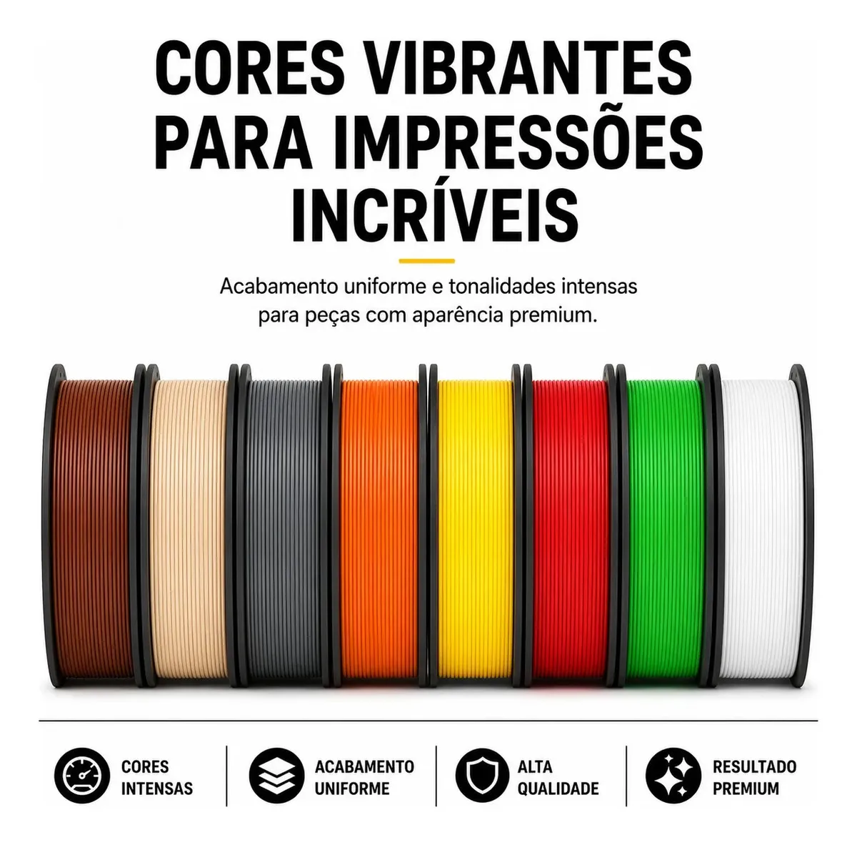 Filamento De Impressora 3d PETG 1.75mm 1kg Cor Preto Brilho Premium Polimus 3D