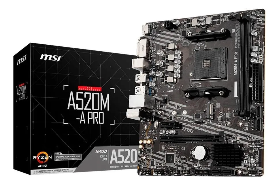 Placa-mãe Msi A520m-a Pro Am4 Matx Ddr4
