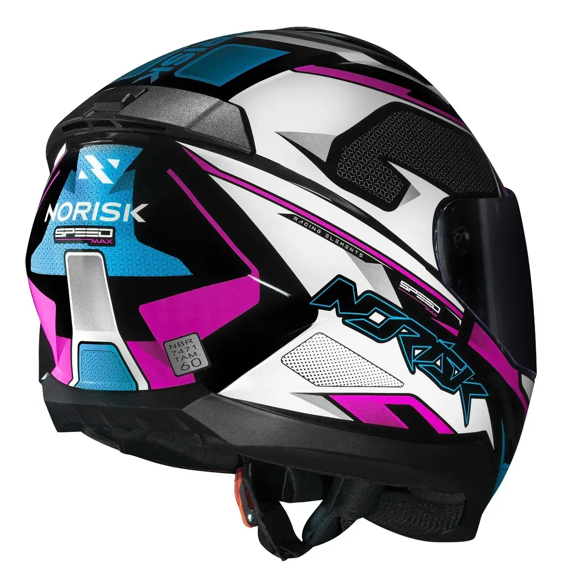 Capacete Norisk Razor Speedmax Rosa Roxo Fechado Moto — foto 7
