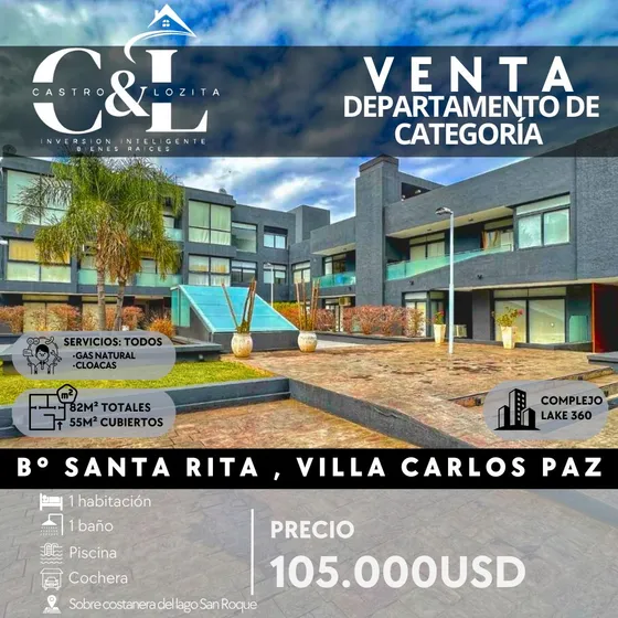 Venta Departamento Equipado 1 Dormitorio En Lake 360