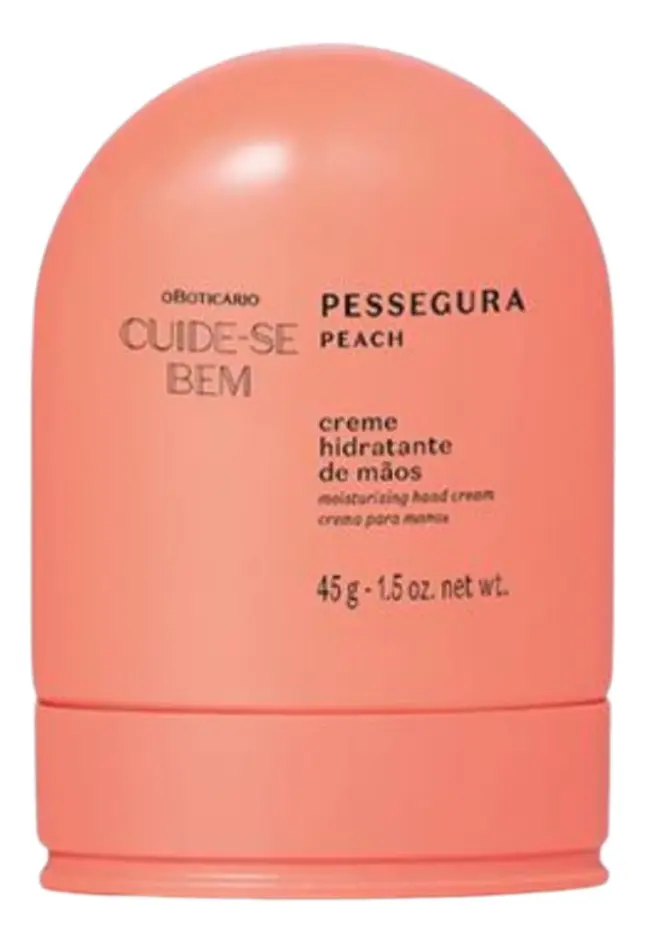 Creme hidratante para mãos Cuide-se Bem Pessegura 45g em destaque isolado