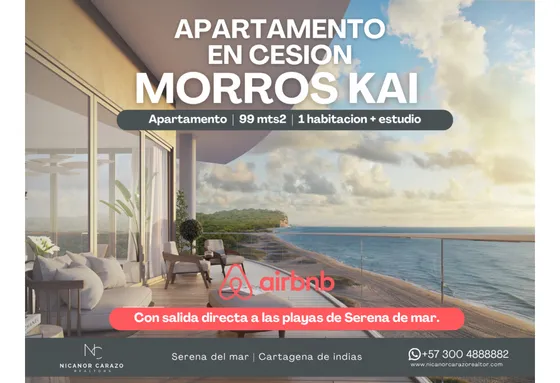 Venta Cesion Apartamento 1 Alcoba + Estudio Frente Al Mar Morros Kai