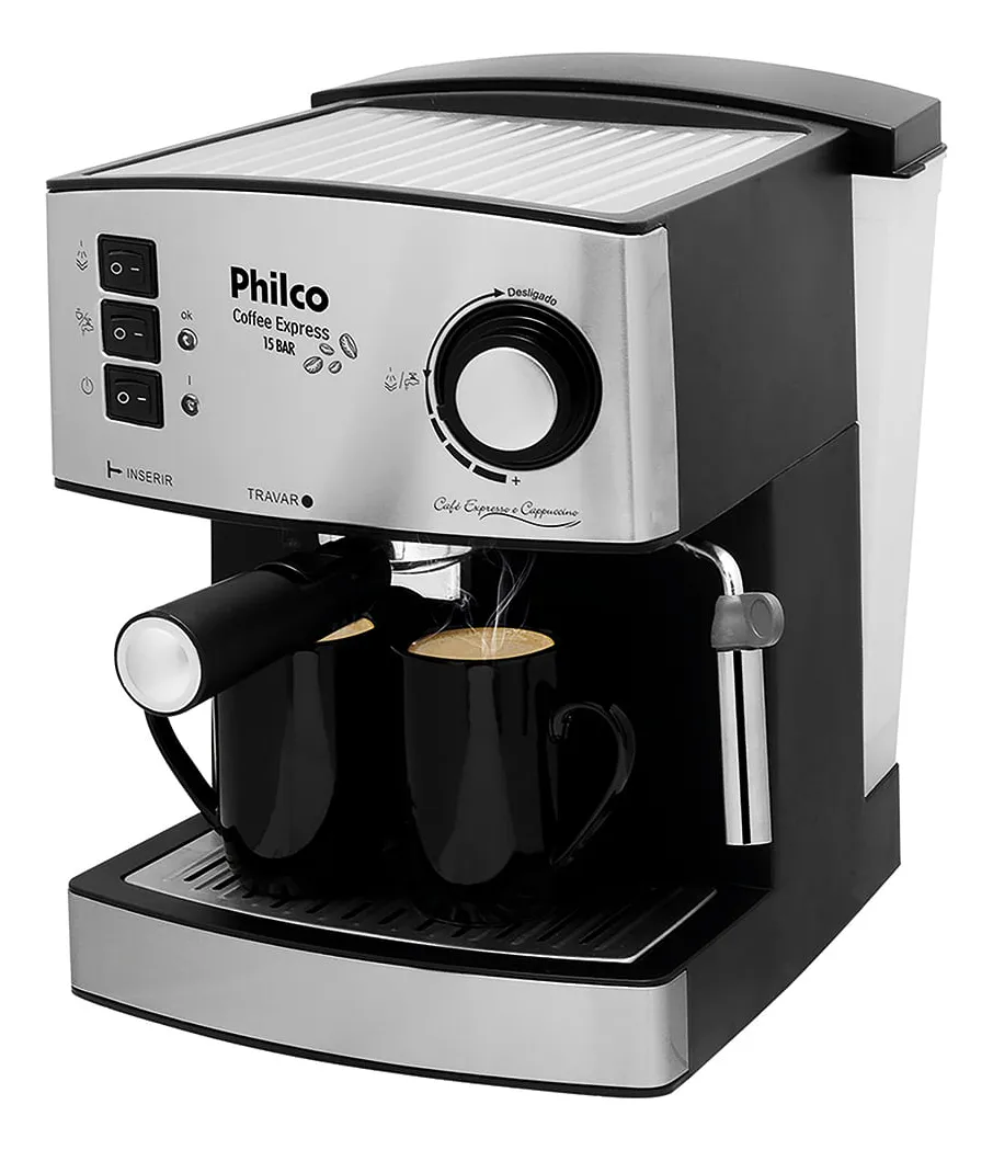 Cafeteira Philco Coffee Express 15 Bar Filtro Permanente Cor Preto/Prateado