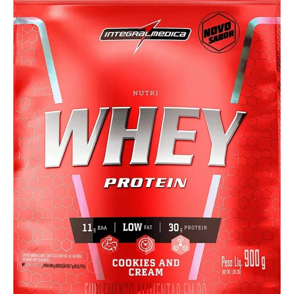 Nutri Whey Protein Pouch Cookies 900g Integralmédica