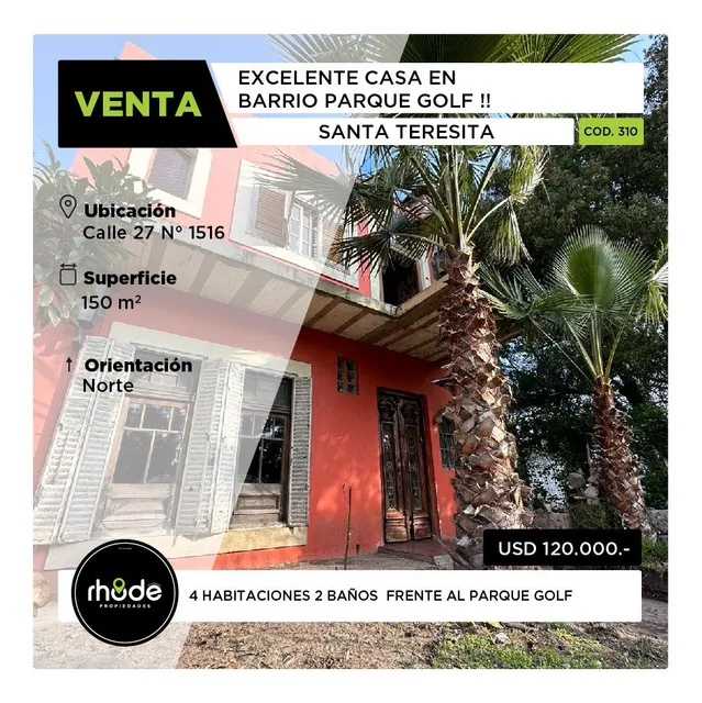 Casa En Santa Teresita