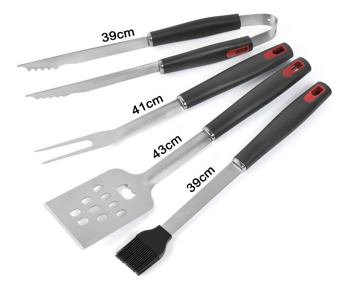 Juego De Utensilios Para Asador 4 Piezas Con Maletín- Ua4532 | Mercado ...