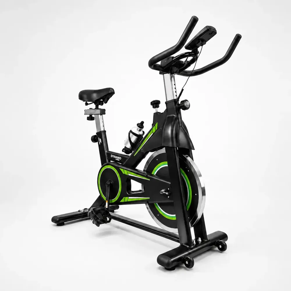 Bicicleta Ergométrica Spinning Dynamo Roda De Inércia 13kg Bike Residencial Silenciosa Com Monitor Cardíaco Completo Treino Cardio Em Casa Suporta Até 120kg Cor Preta