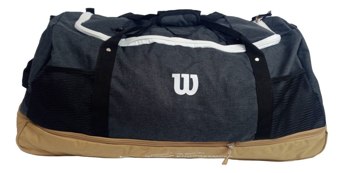 Bolso De Viaje 137L Wilson Hamburgo (Negro) Wilson Papeleta x 1 Bolso Deportivo Viaje Gimnasio 137L Wilson Hamburgo. Una pieza esencial diseñada para acompañarte en tus aventuras con elegancia. Este bolso combina versatilidad con lujo en cada costura y detalle.?CA