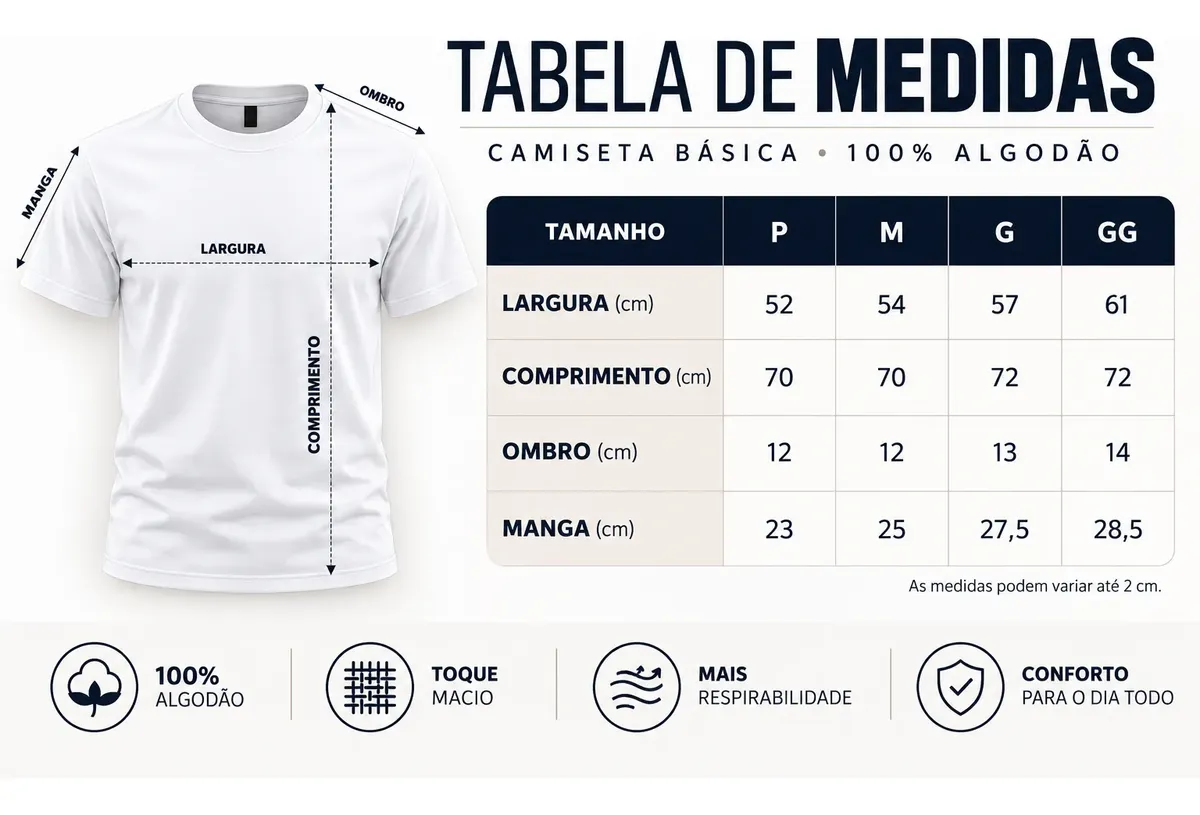 Kit 3 Camisetas Básicas 100% Algodão Masculina Premium Daily - foto 5
