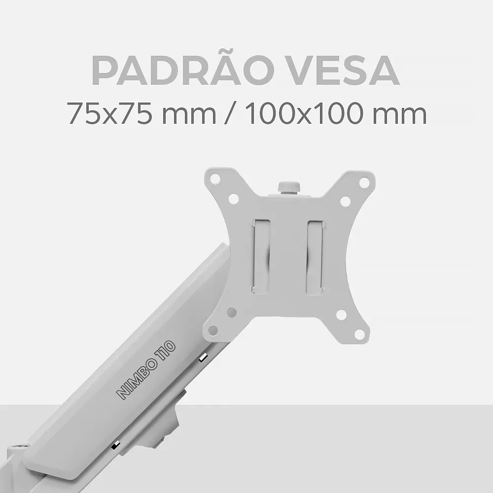 Suporte Articulado Para Monitor 13 A 32 Pistão A Gás Ajustável Zinnia Nimbo 110 Branco