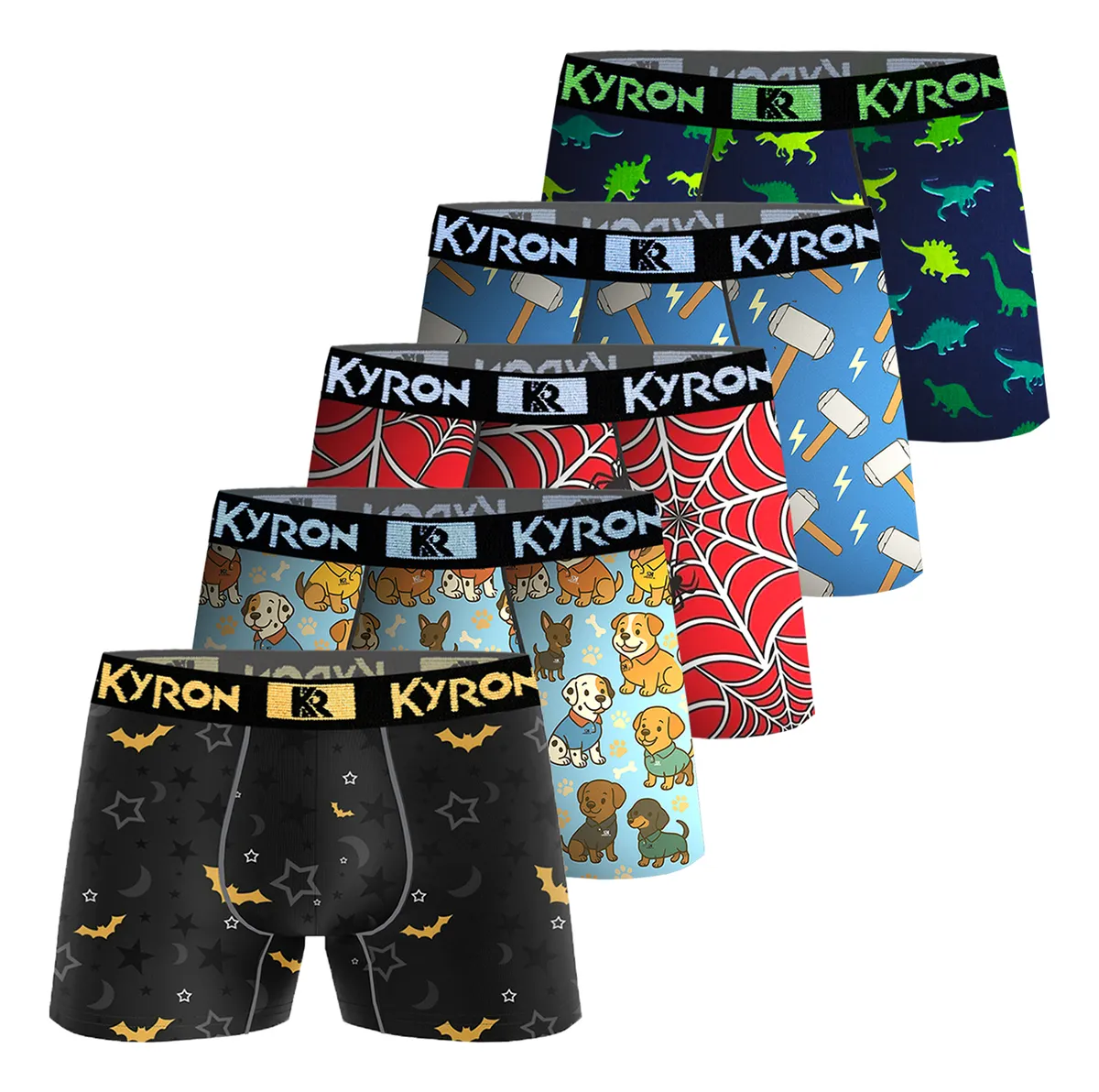 Cuecas boxer de microfibra azul e branca