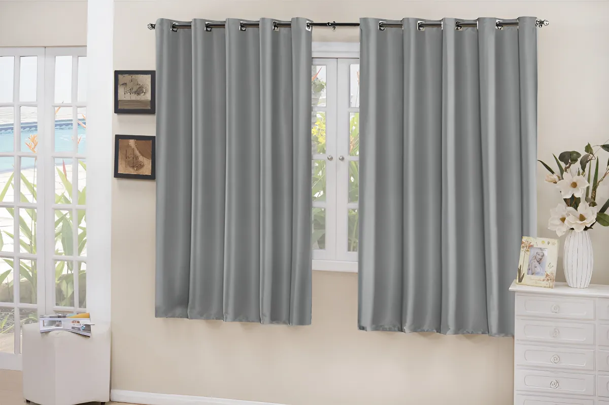 Cortina Blackout Em Tecido 2,80 X 1,80 Corta Luz 100% Cor Cinza-escuro