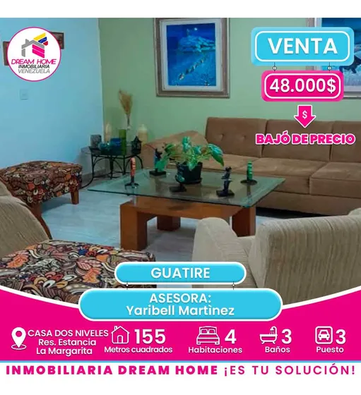 Casa Quinta Dos Niveles En Venta Res. Estancia La Margarita - Guatire