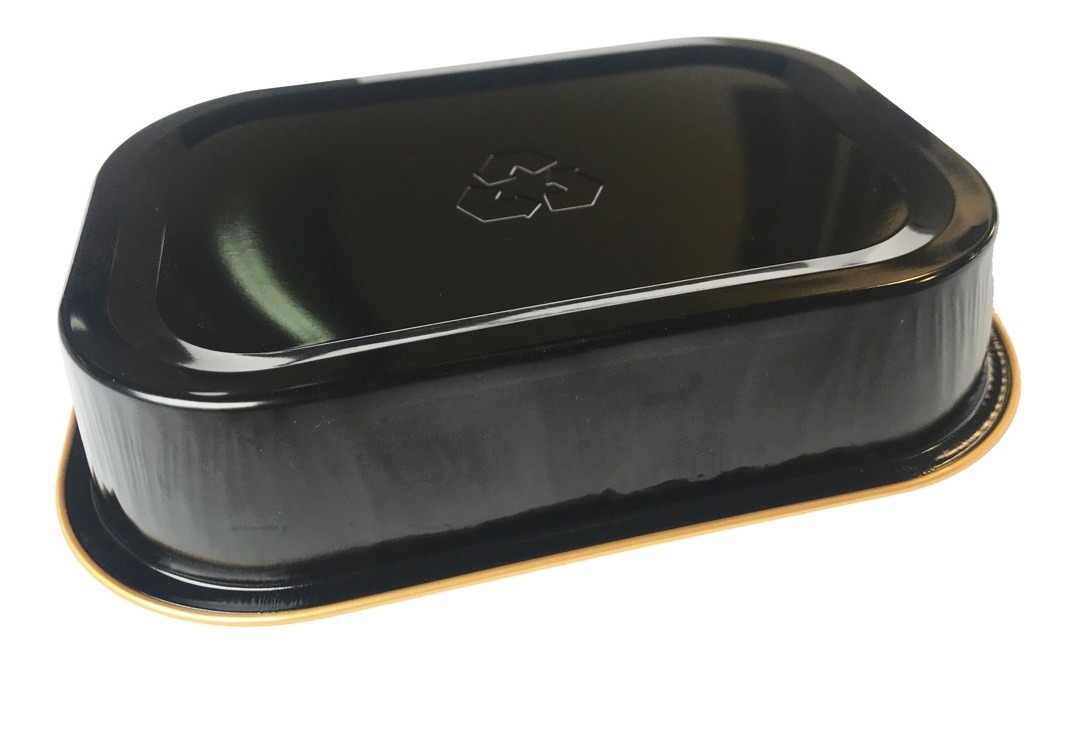 Contenedor De Aluminio Con Tapa Contenedor De Aluminio 16oz Negro-oro Con Tapa Pack C/10pzs | MercadoLibre