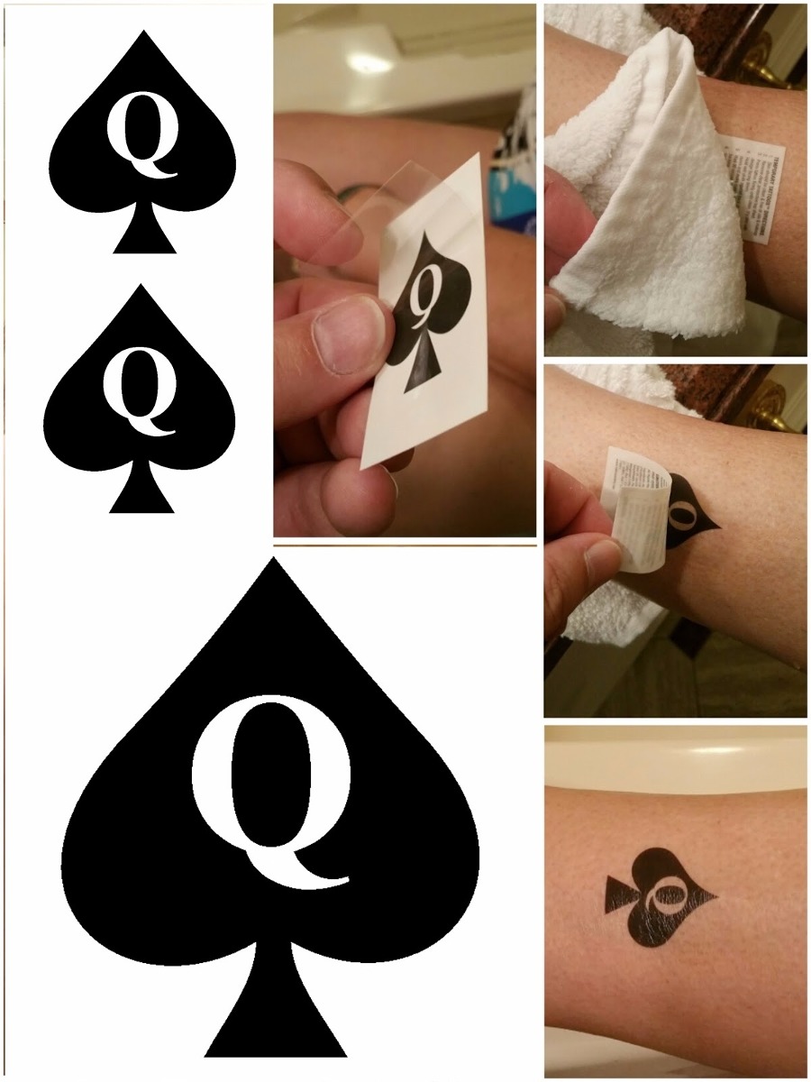 Tatuagem Temporária Queen Of Spades Tatuagem Dama De