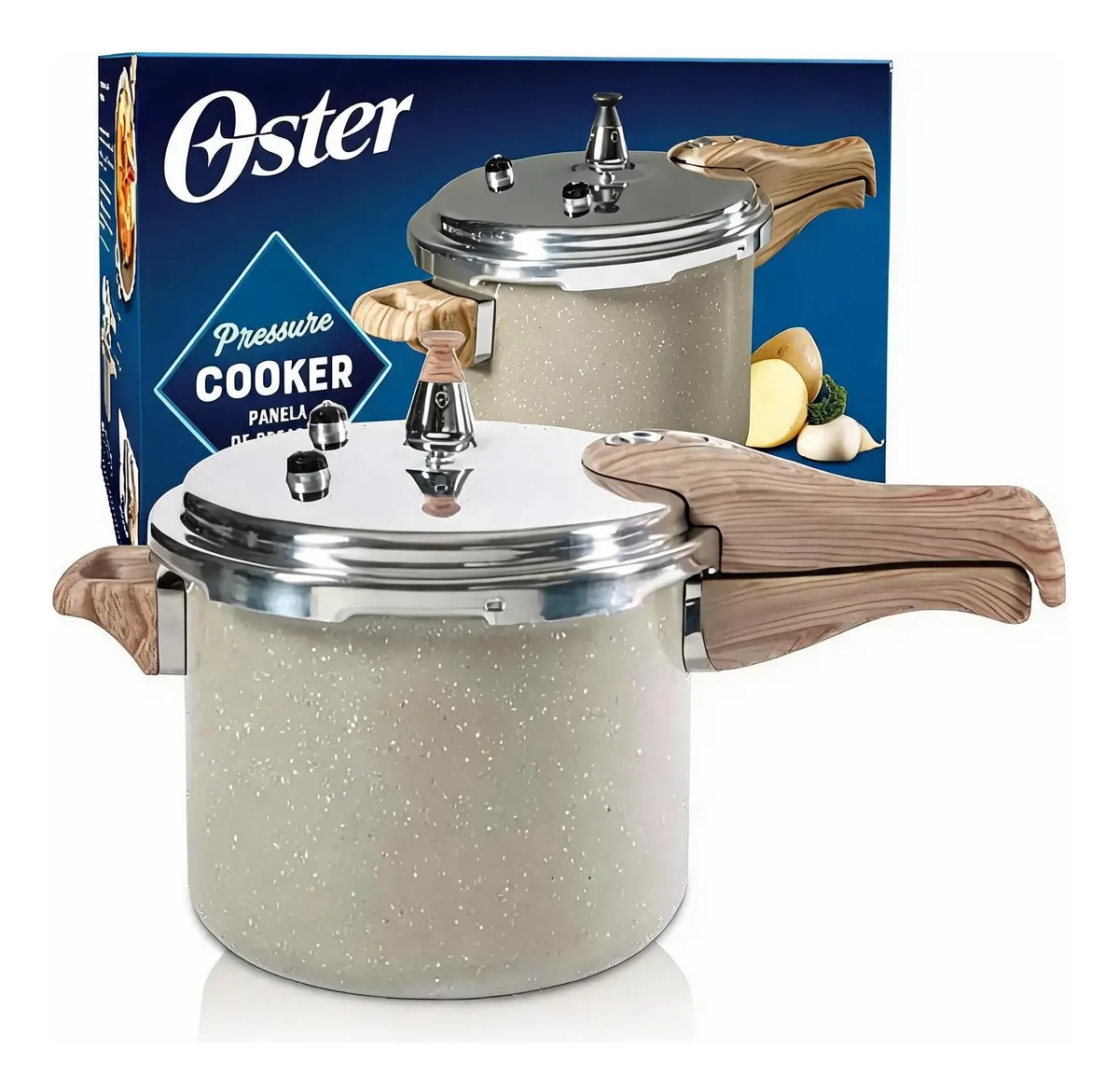 Foto original do anúncio de Panela de pressão Oster BRAVADA 4,5 L — Cream.