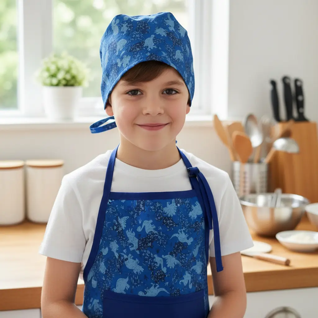 Kit Avental Infantil com Touca para Escolinha e Arte
