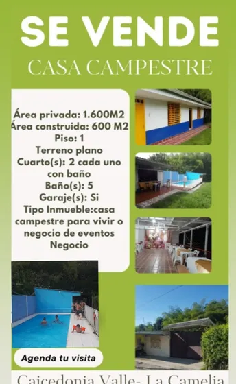 Casa Campestre En Venta  En Zona Urbana Municipio De Caicedonia Valle