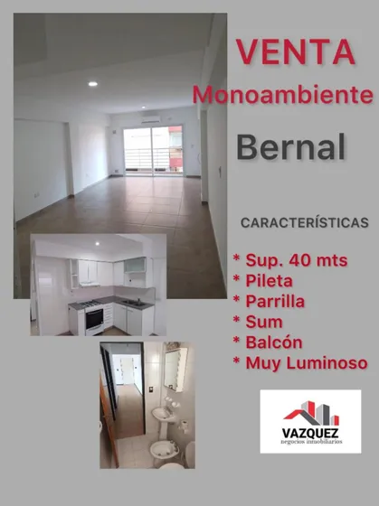 Venta Monoambiente Con Cochera - Pileta - Parrilla - Sum - Bernal