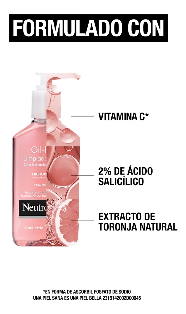 Gel Limpiador Facial Neutrogena Oil Free Toronja 177 Ml