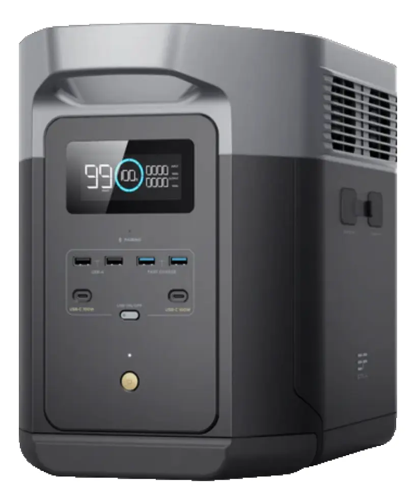 EcoFlow DELTA 2 Max Estação De Energia Portátil Gerador Solar 2400W X-Boost 4800W Capacidade 2048wh Tomada US 110v